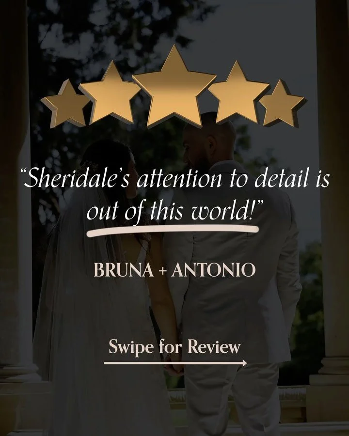 🌟REVIEW: Bruna + Antonio 📝  &ldquo;Sheridale&rsquo;s attention to detail is out of this world! We had a huge list of details that we wanted them to include and not only did they capture all of them but they did it while being very non-intrusive and