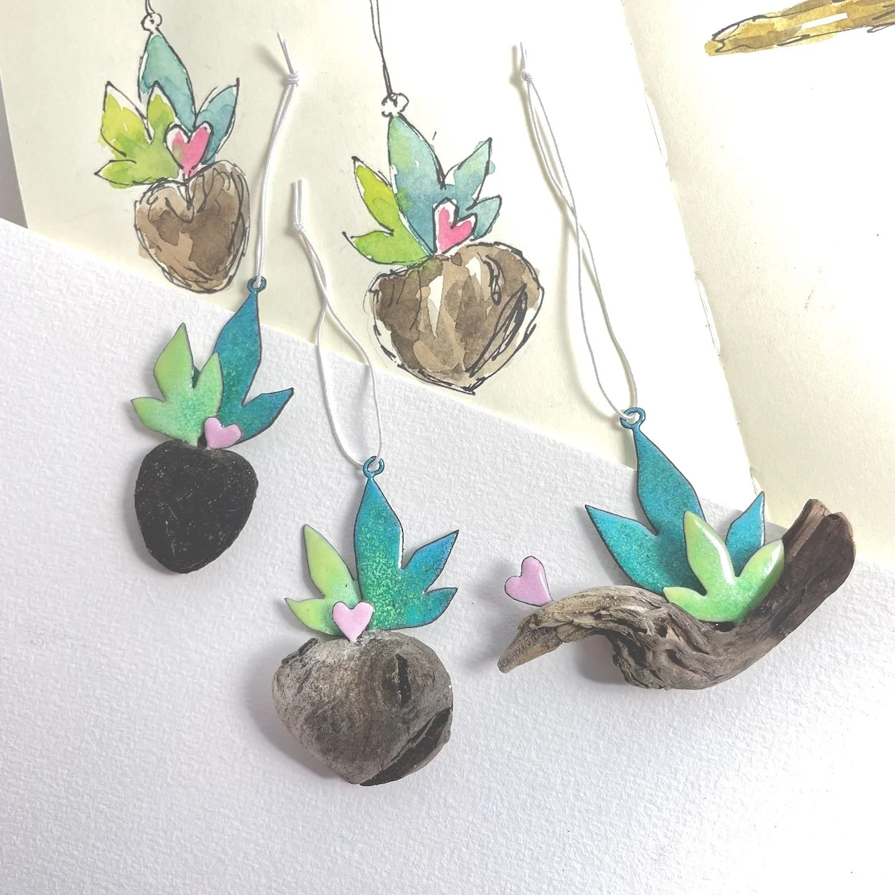 "Kleines Gartenglück" Objekte, Zweigschmuck