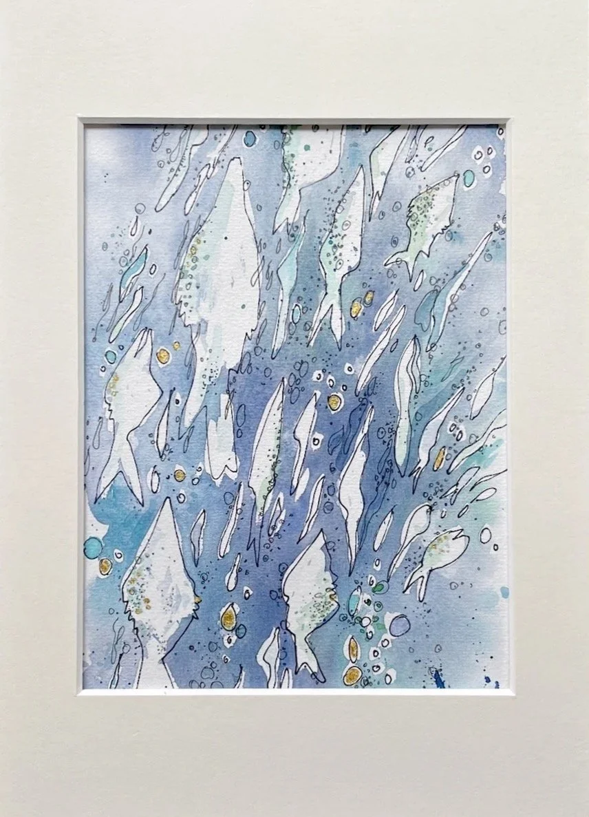 "Fische" mit Blattgold