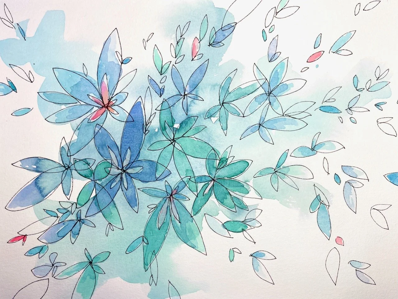 Blau-grüne Sternblüten