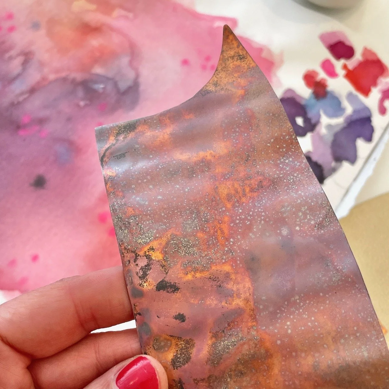 Aquarellgrund, Kupfer