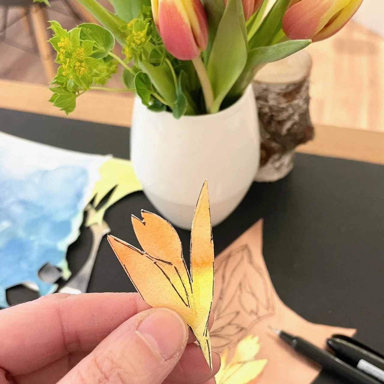 Modell, Aquarellpapier