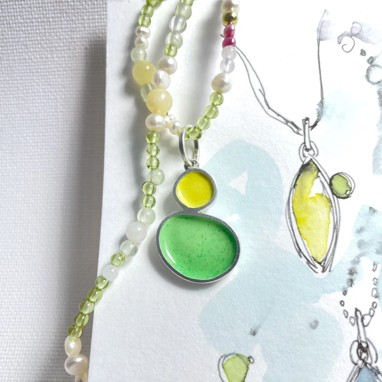 Kette: Perlen-Mix 50 cm ab 90,- Anhänger 220,-