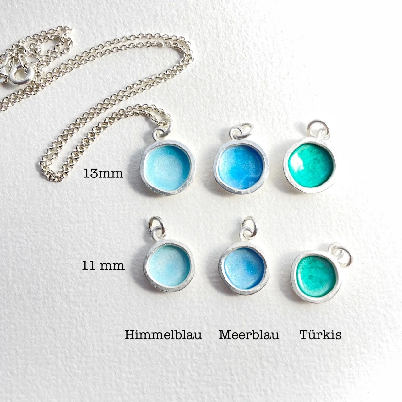 13 mm: Je 65,-
11 mm: Je 59,- 
Kette 19,-