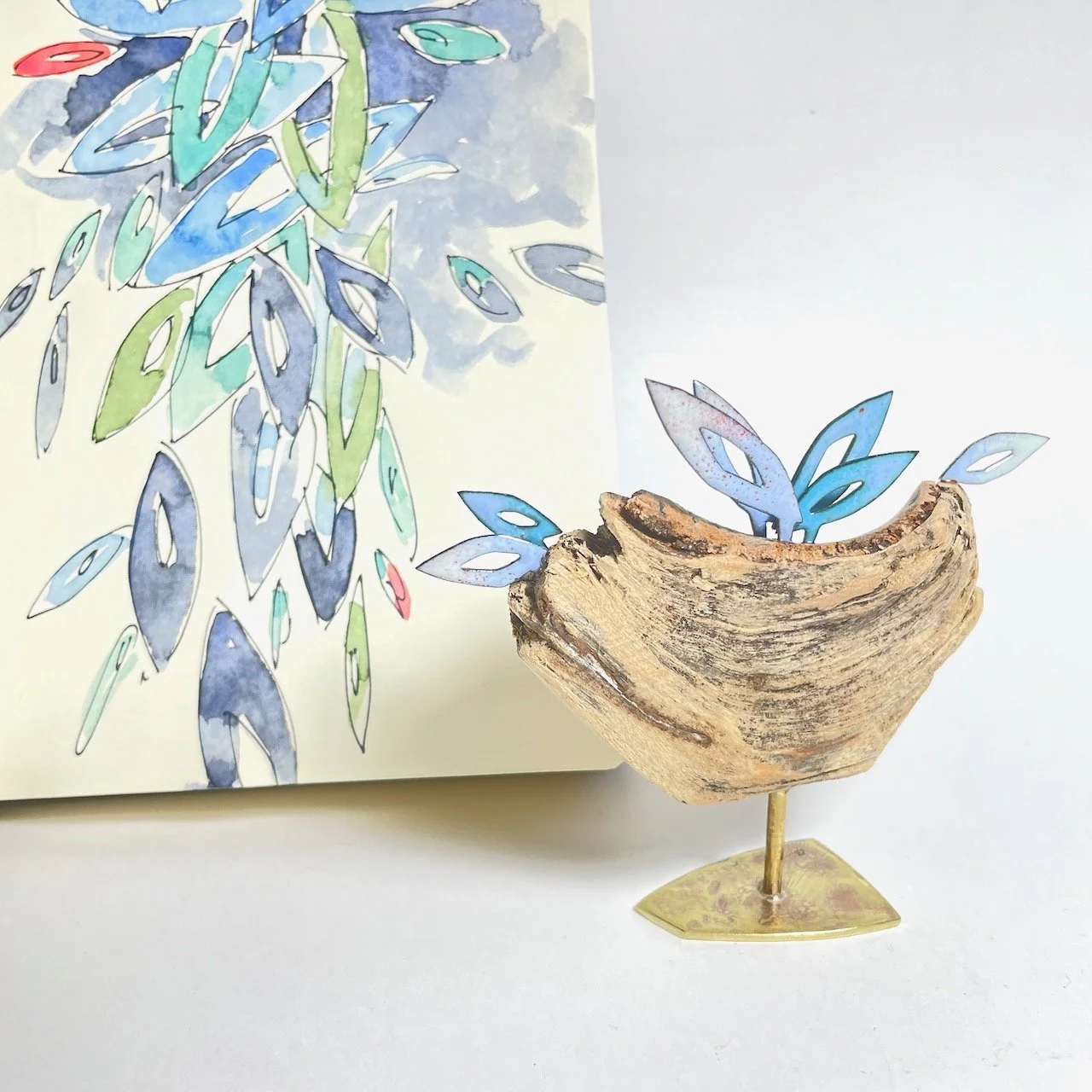 "Blaue Flora" Höhe ca. 8 cm