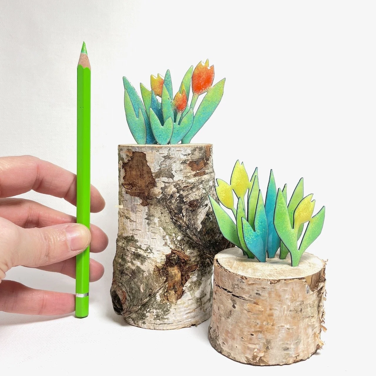 "Kleines Gartenglück" 
Höhe 15 cm, Höhe 9 cm