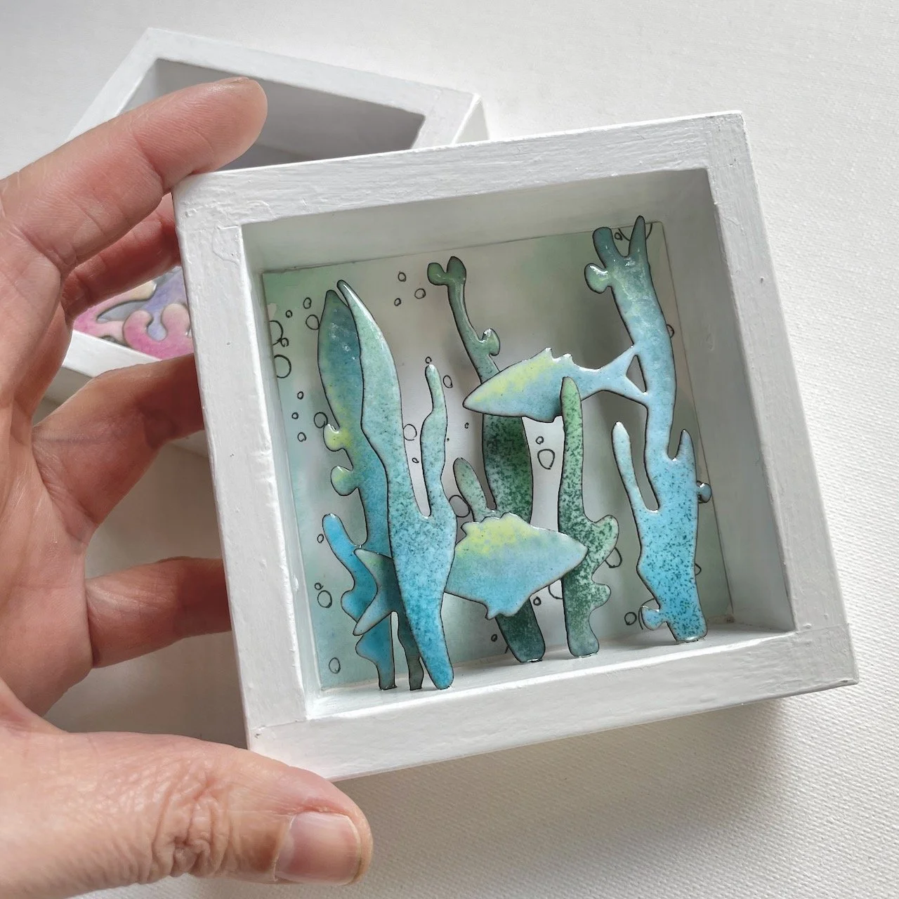 "Unterwasser" Türkis 10 x 10 cm