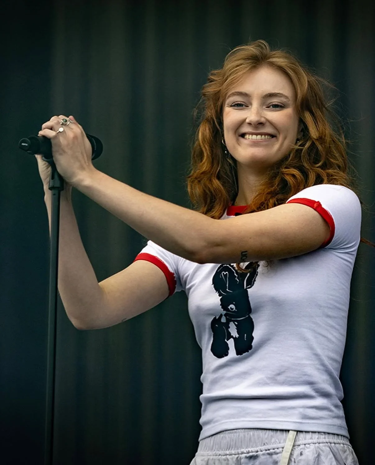 Froukje (@froknroll) wearing the BUNNY T-SHIRT at the Pink Pop Festival