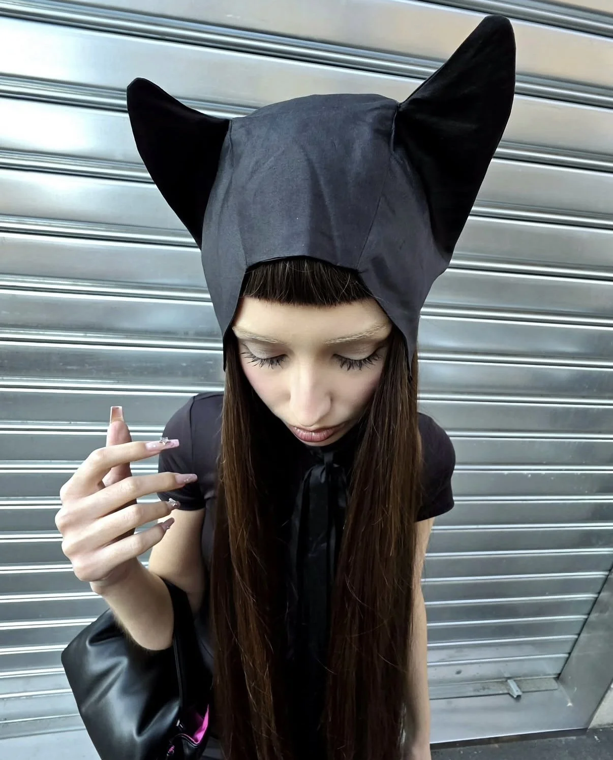 ALEXIA (@varyaren) wearing the KITTY CAT HAT for Milan Fashion Week
