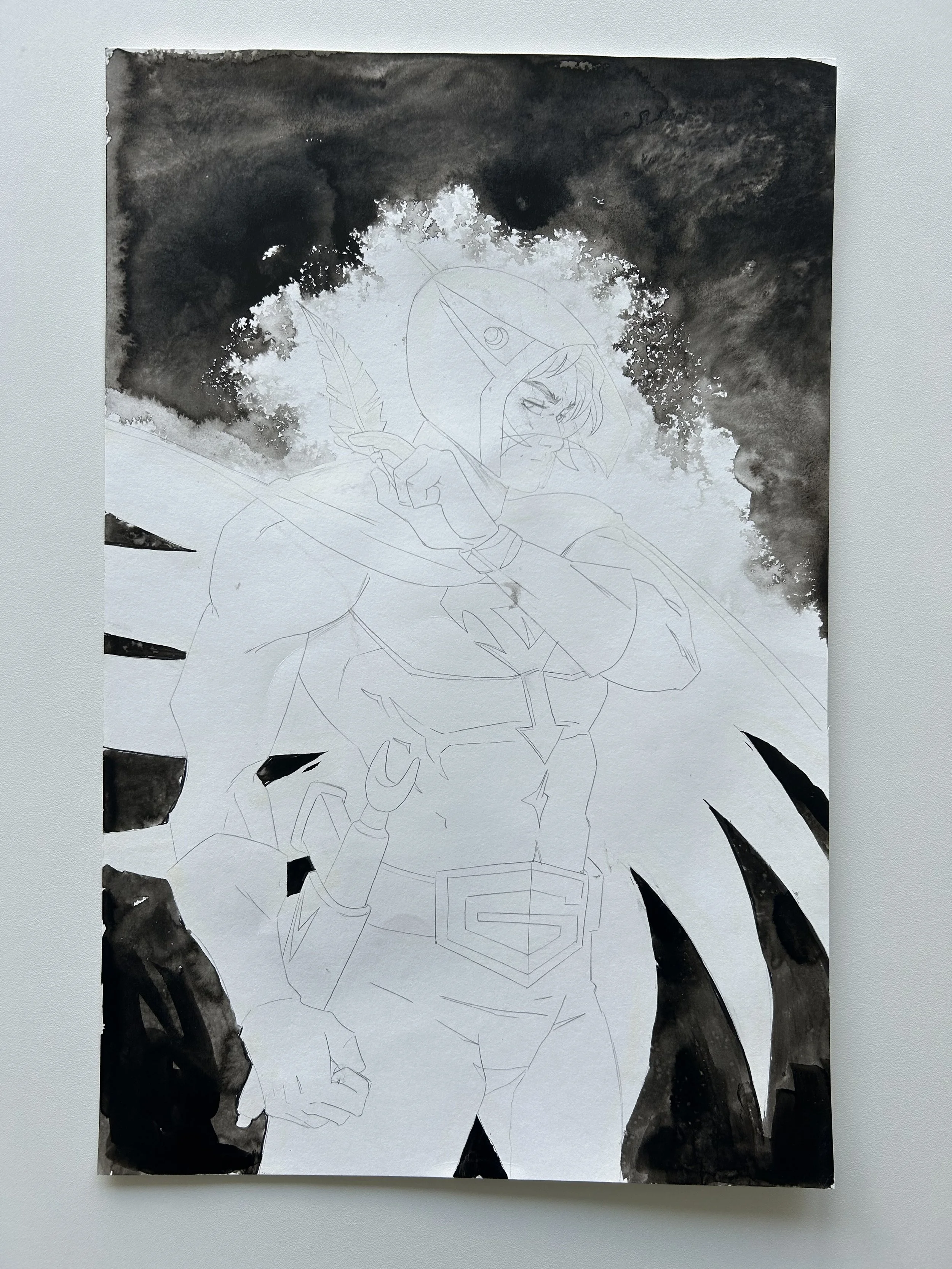Gatchaman2_cover1 10_pencil+BG.jpg