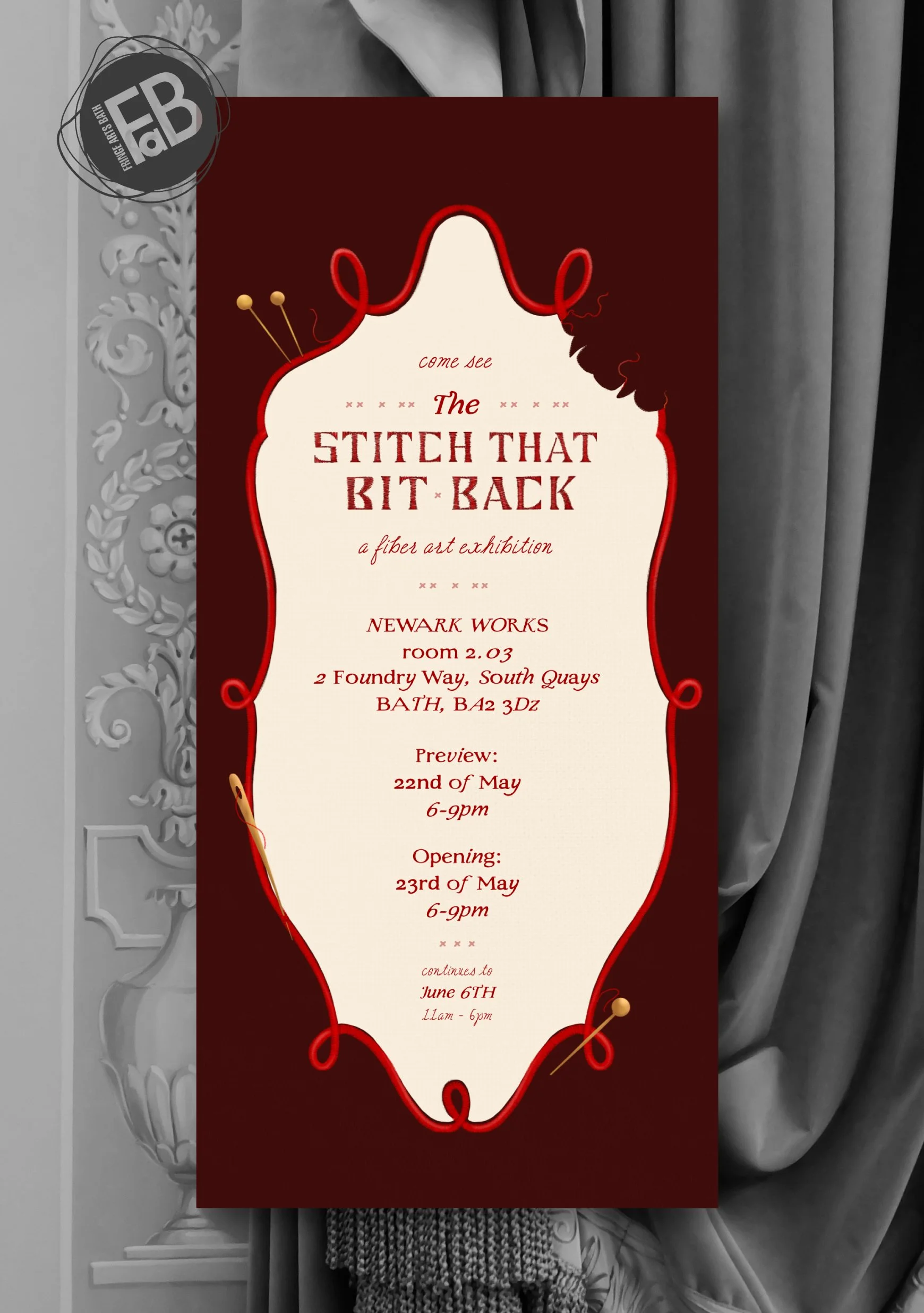 whimsical graphic design, stitch that bit back, invitation design, embroidery design, event design, invitation designer, wedding invitation, long island designer, graphic designer, new hampshire designer, vermont designer