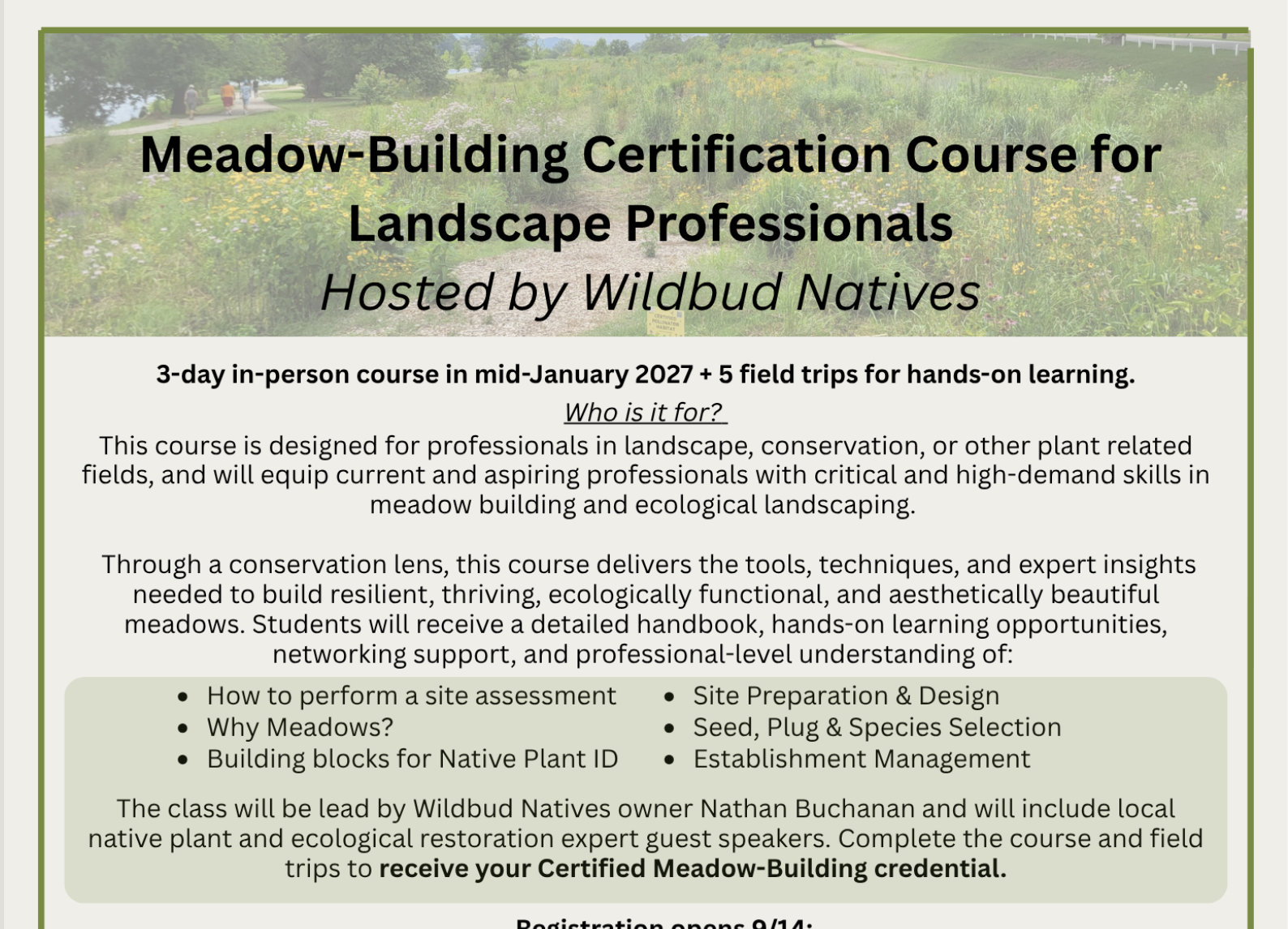 Meadow Building for Landscape Professionals: Certification Course