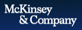McKinsey & Company logo with white text on a dark blue background.