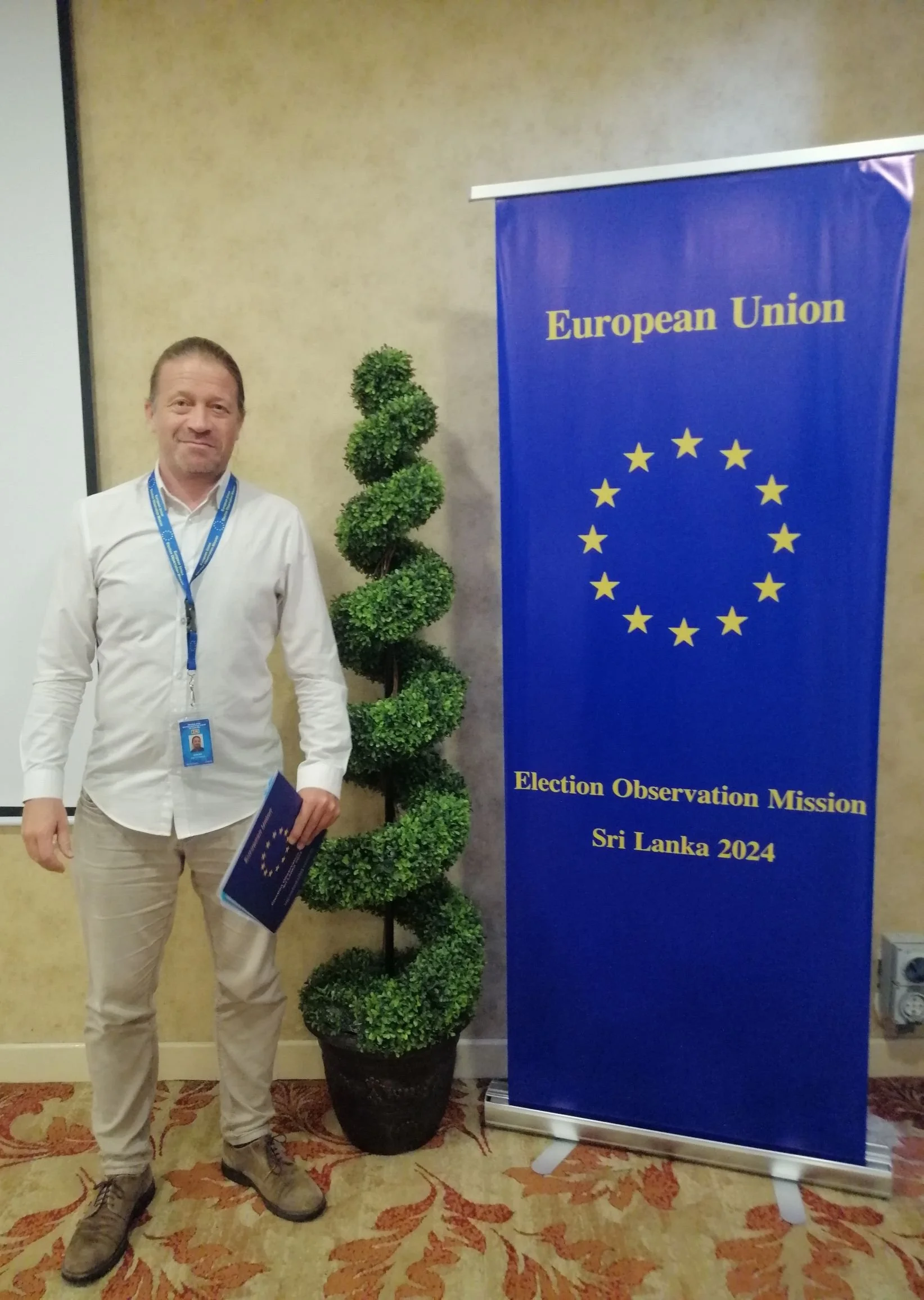 Dr. Seim at Hotel Hilton, Colombo, for 'European Union, Election Observation Mission, Sri Lanka 2024'. 