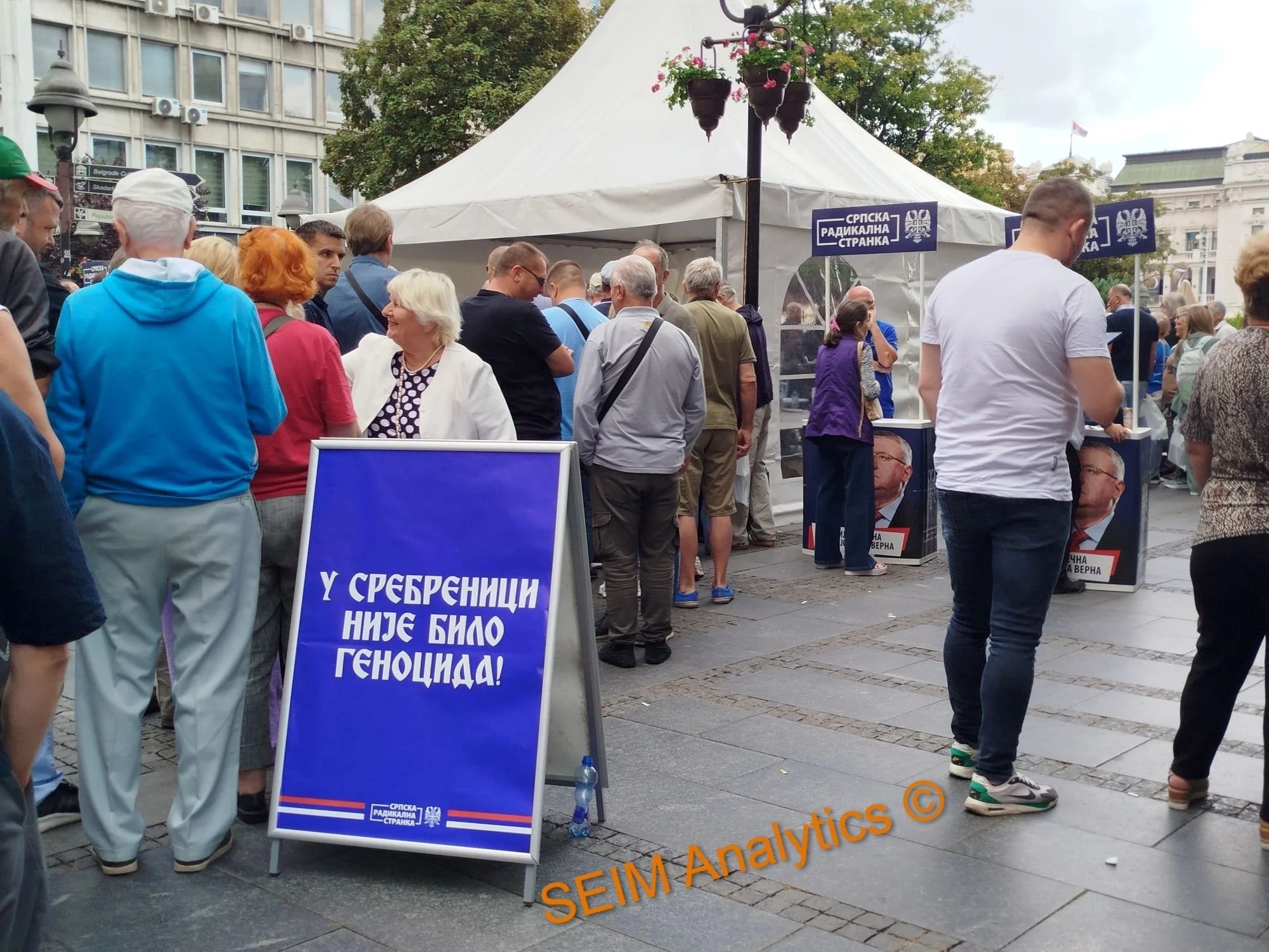 ICTY-acquitted nationalist Vojislav Šešelj signing some of his hundreds of books, Belgrade, July 2025