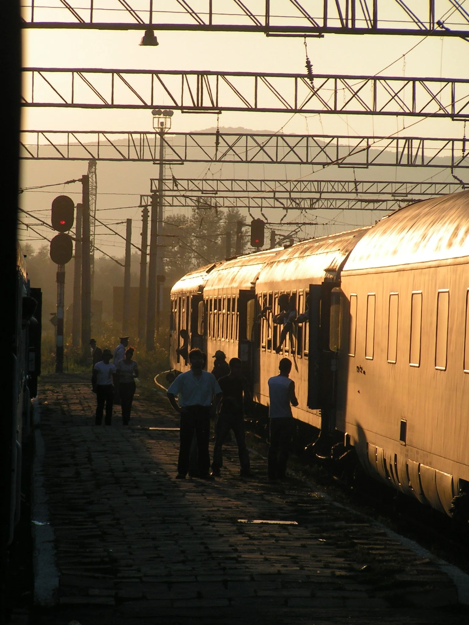 Train waiting in Transylvania, Romania, summer 2005.