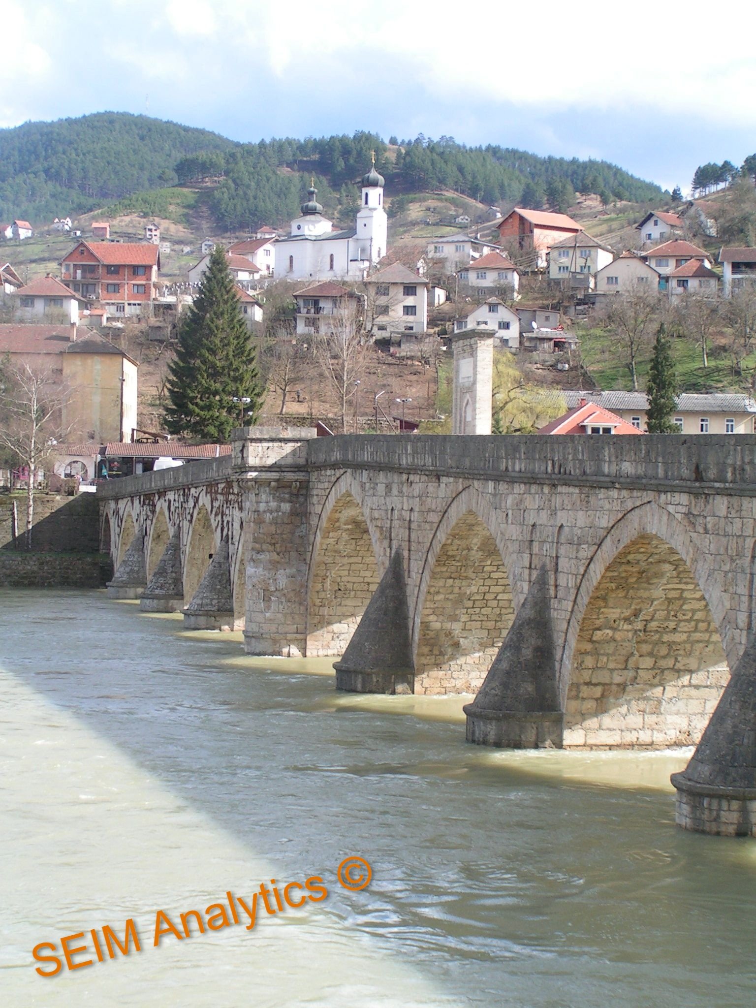 The bridge over Drina River, Višegrad, Republika Srpska.