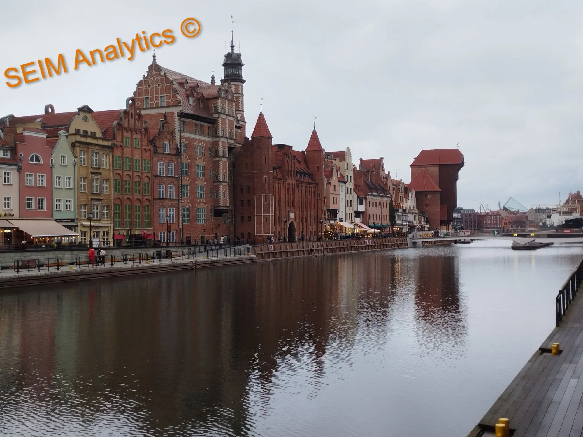 Colorful historic buildings in Gdansk, Poland, 2024.
