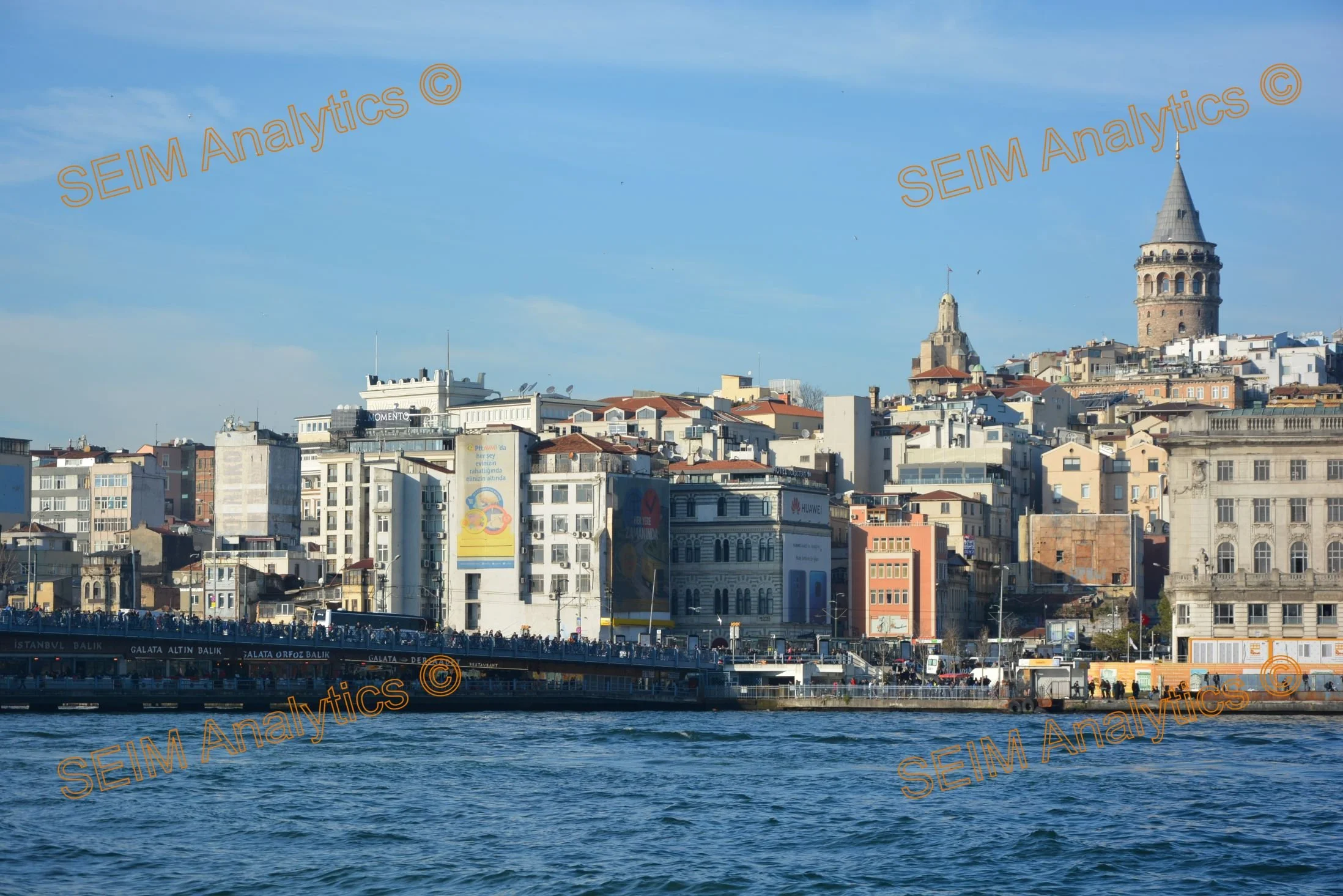Istanbul city skyline with the Galata Tower.