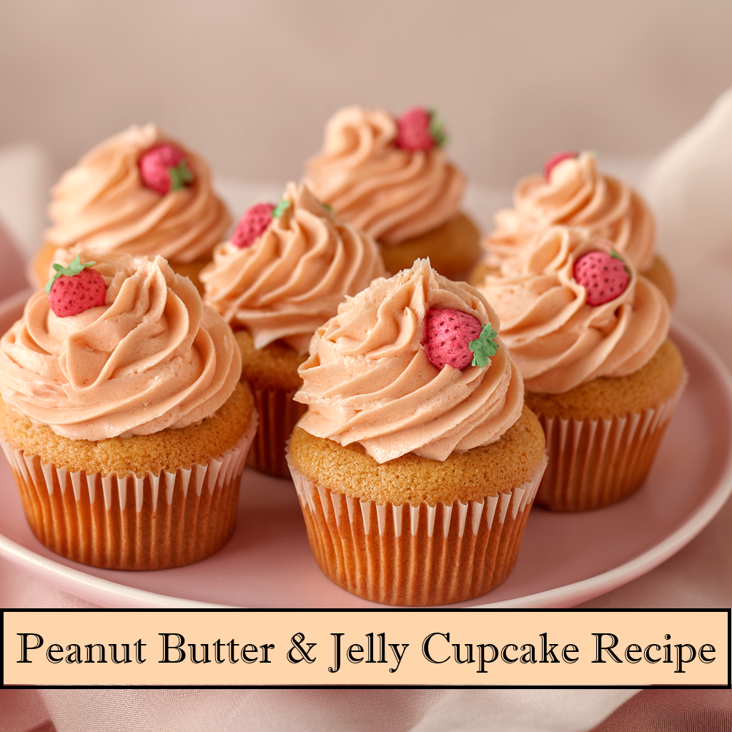 Peanut Butter and Jelly Cupcakes Recipe, Printable Baking Download