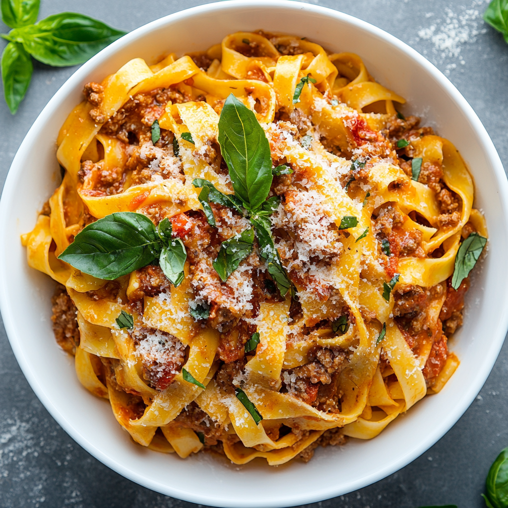 Handmade Tagliatelle with Ragu and Grana Padano | Authentic Italian Dinner Recipe PDF