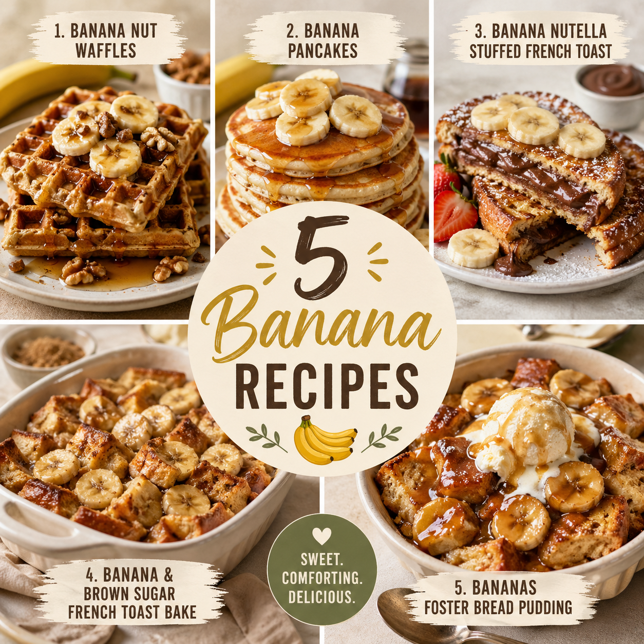 Banana Breakfast Recipe Bundle – 5 Easy & Delicious Recipes