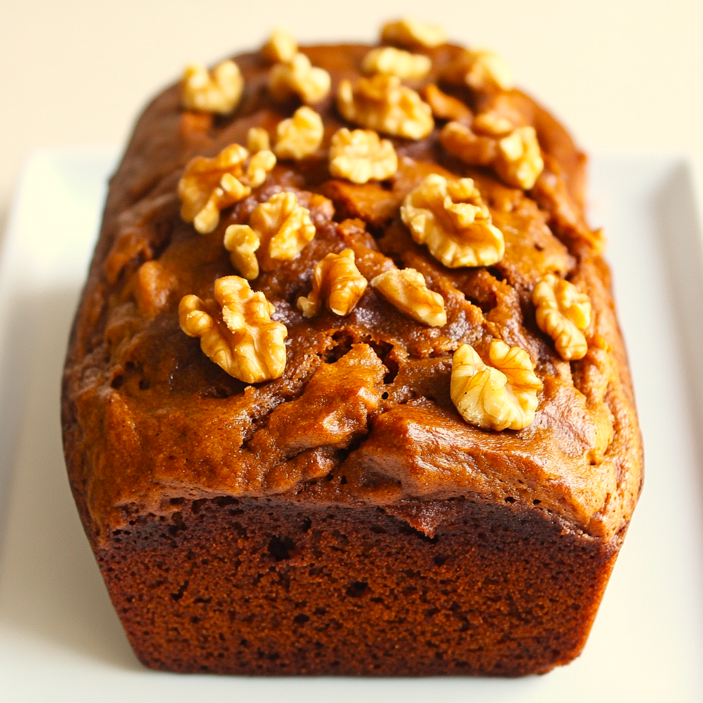 a whole loaf of homemade pumpkin bread still warm from the oven