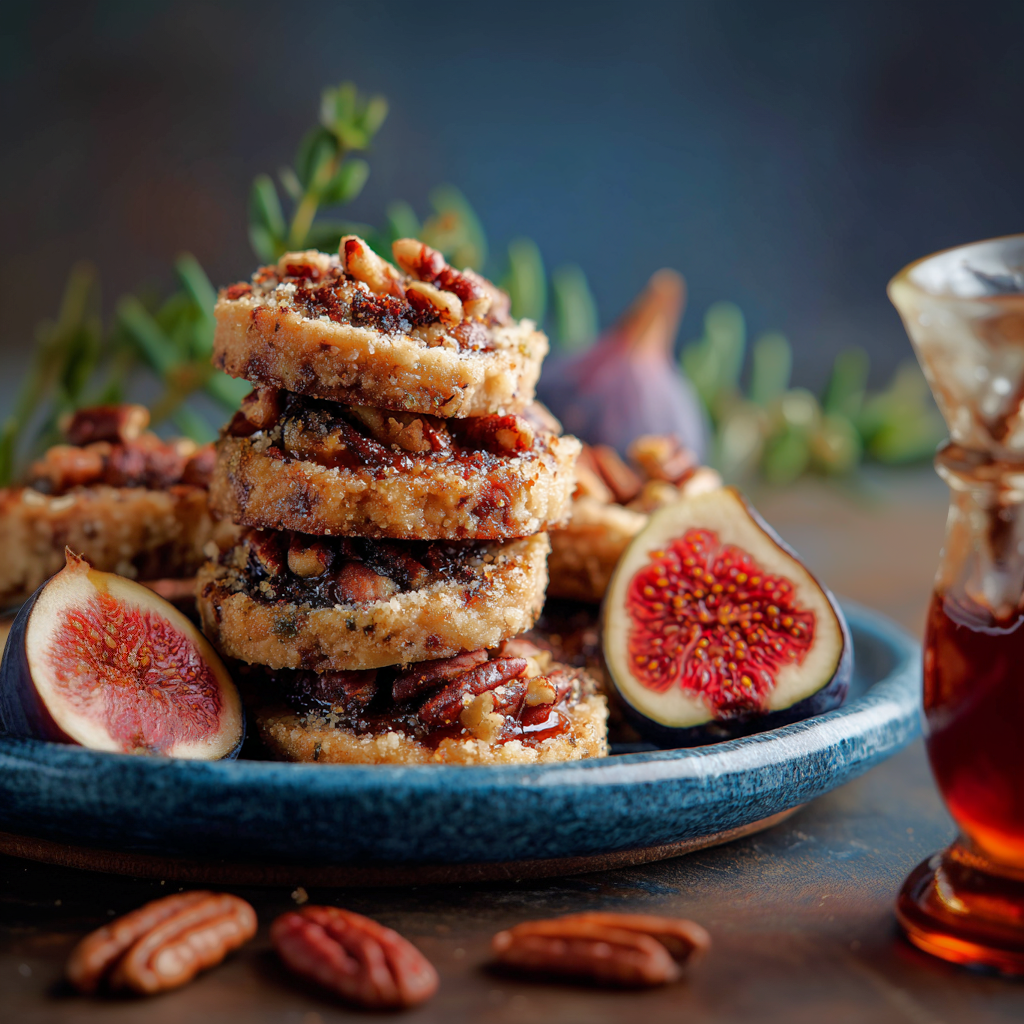 homemade fig jam and pecan cookies