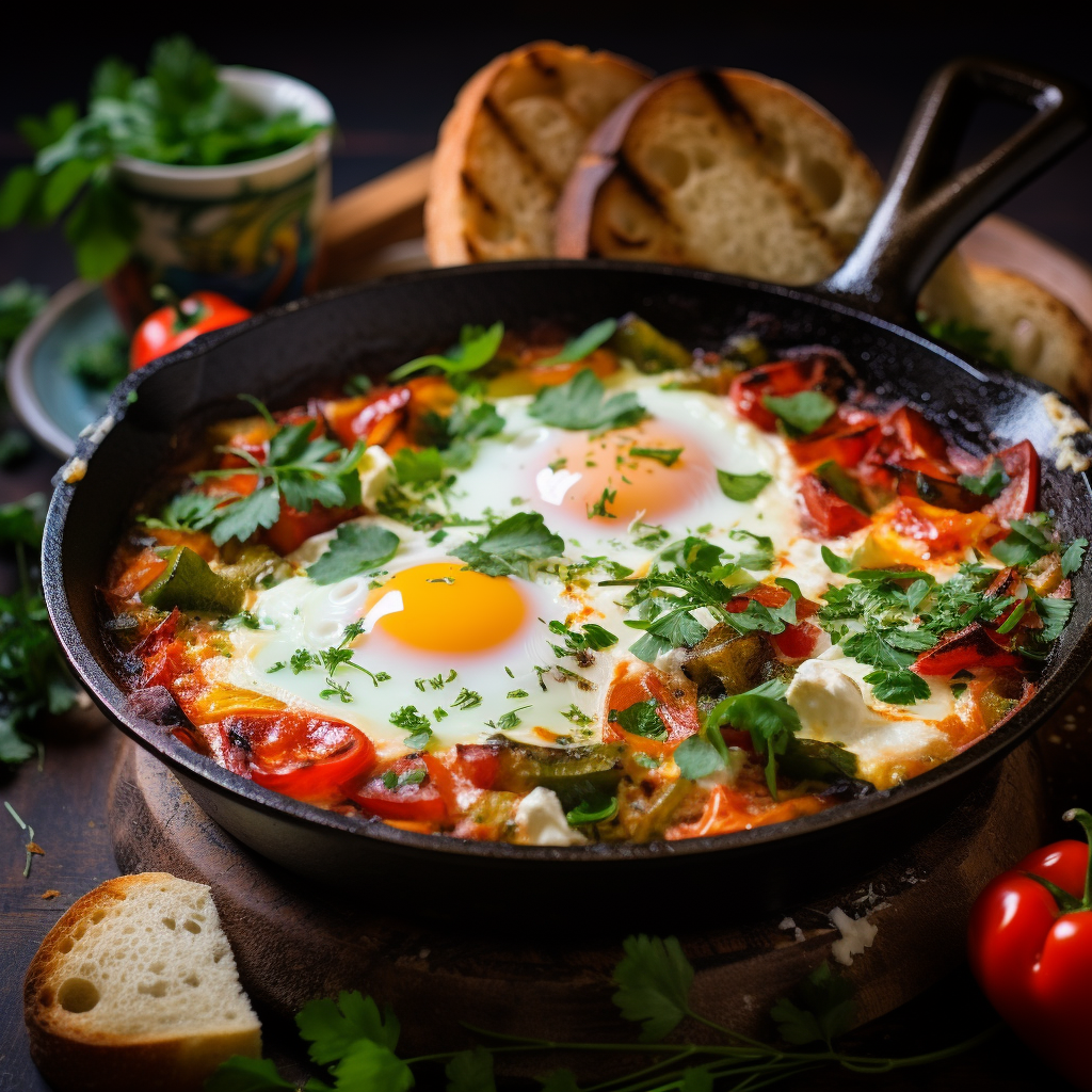 Shakshuka Recipe with Eggs Poached in Spiced Tomato Sauce | Printable Brunch PDF