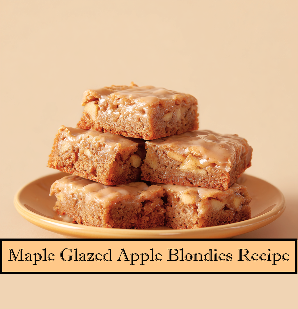 Printable Apple Blondies Recipe with Maple Glaze – Easy Baking PDF Download