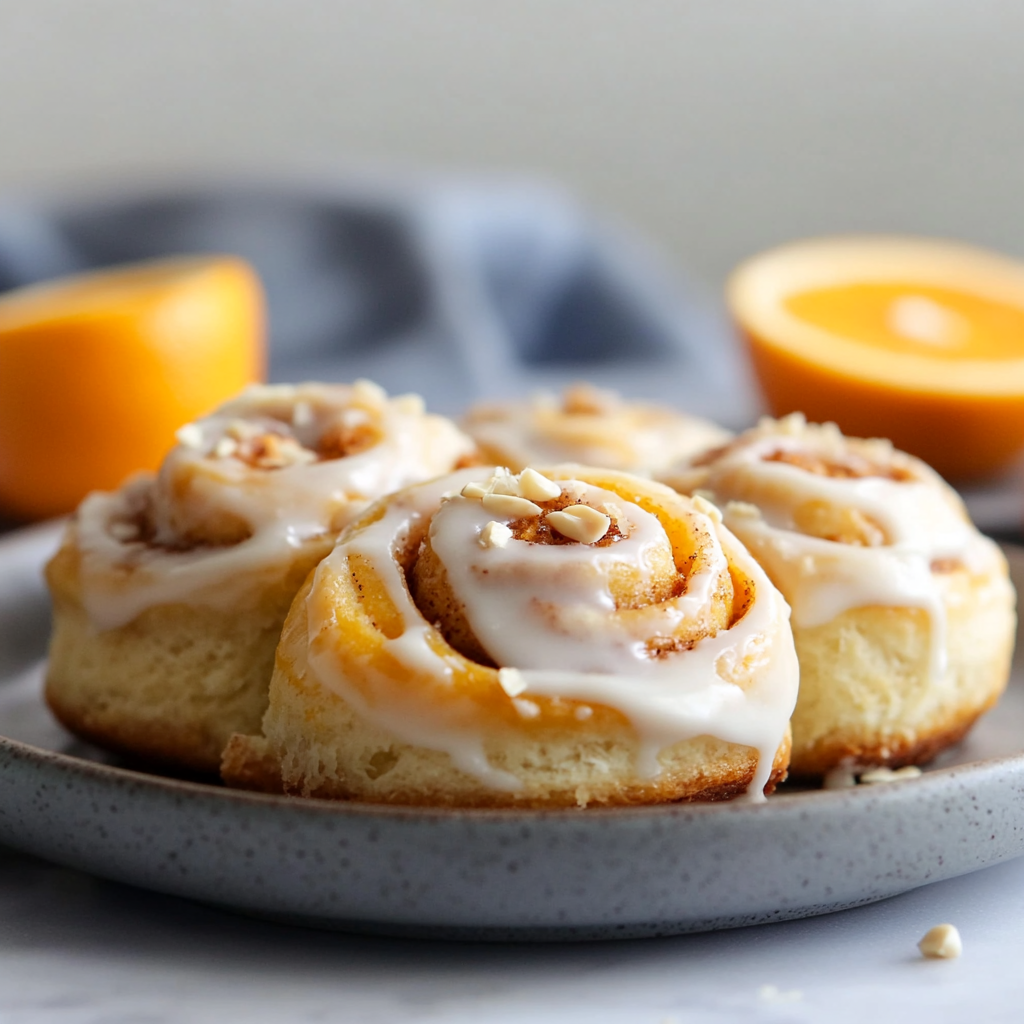 Orange Almond Cinnamon Rolls with Frosting | Digital Recipe Download