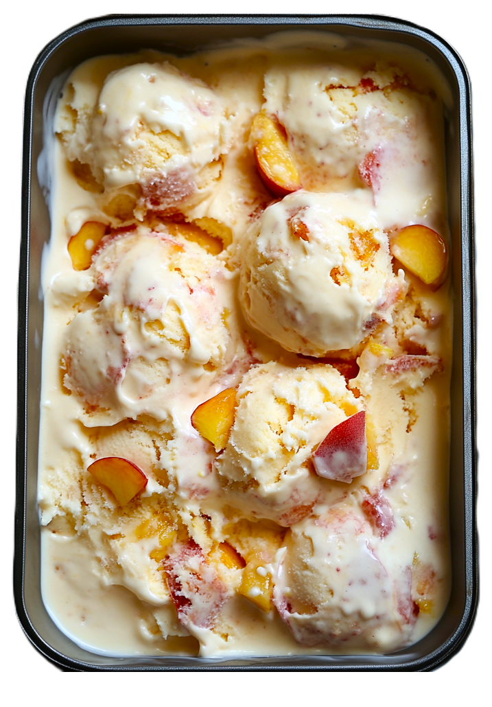 Peach Custard Ice Cream Recipe | Homemade Old-Fashioned Ice Cream | Printable PDF Download