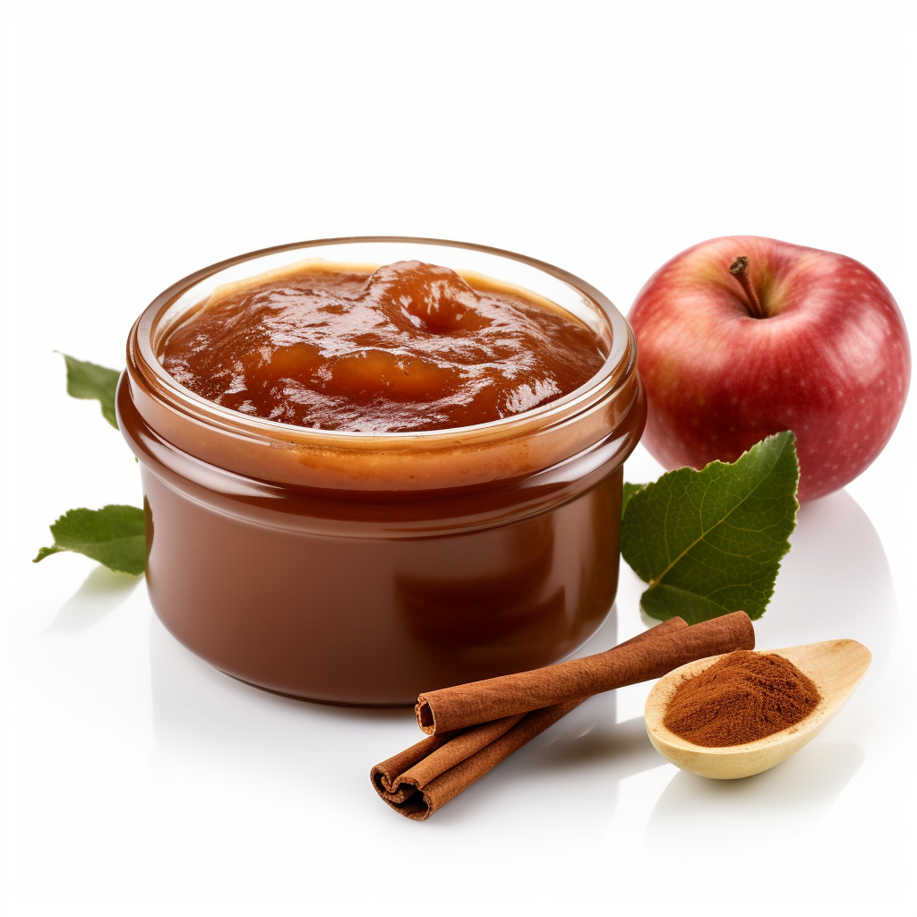 a homemade apple butter in a jar
