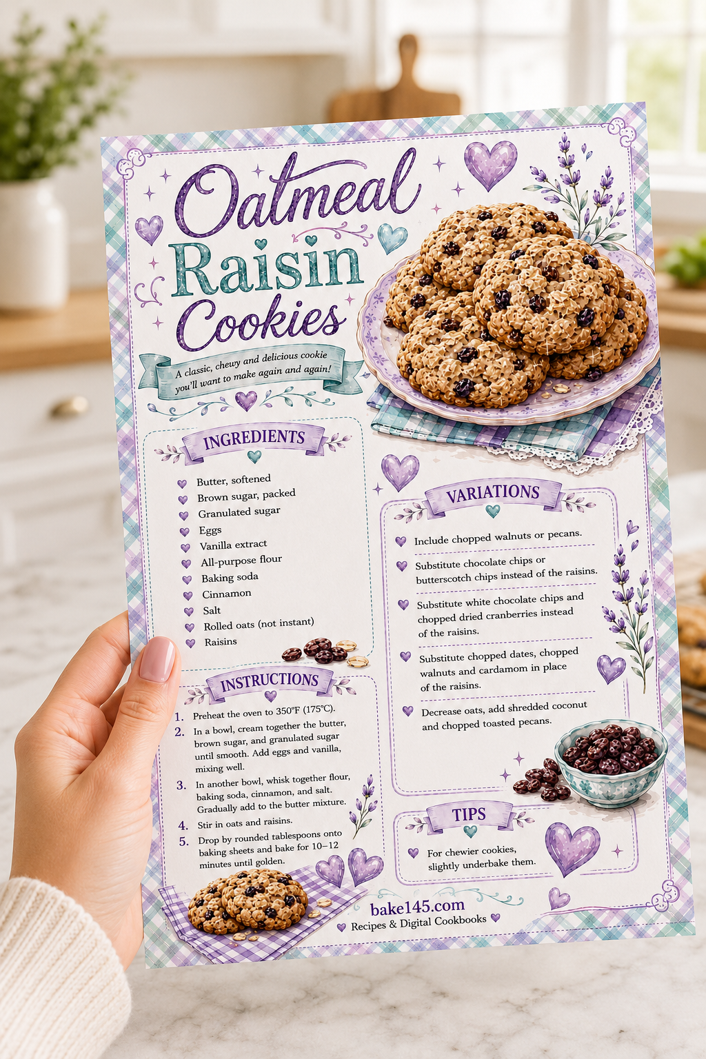 a picture of the printed oatmeal cookie recipe (Copy)