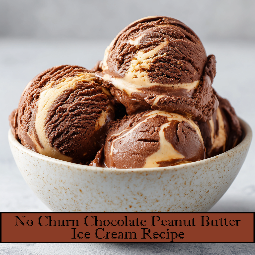 No Churn Chocolate Peanut Butter Ice Cream RECIPE - Printable Download