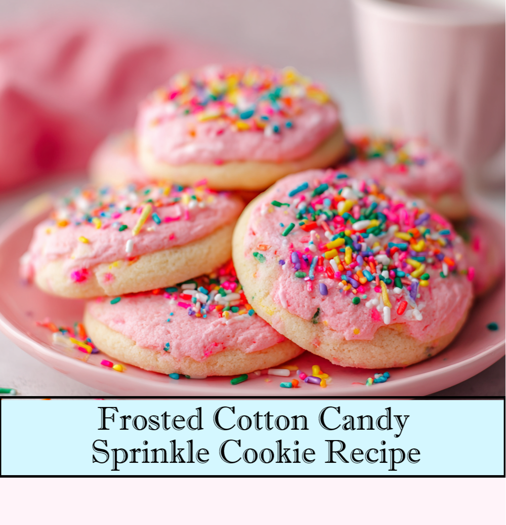 Frosted Cotton Candy Sprinkle Cookies RECIPE - Printable Recipe Download