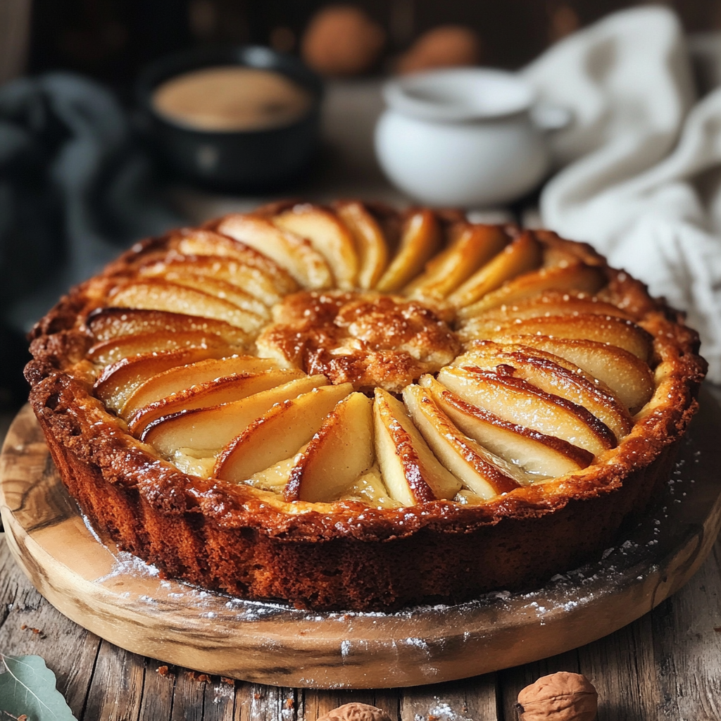 Pear Frangipane Almond Cake Recipe – Elegant Dessert with Fresh Pears | Printable Baking PDF | Instant Download