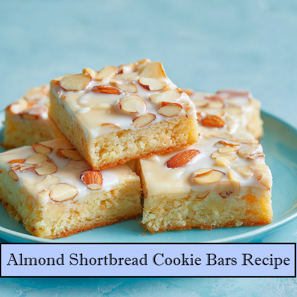 Glazed Almond Shortbread Cookie Bars Recipe - Printable PDF Download