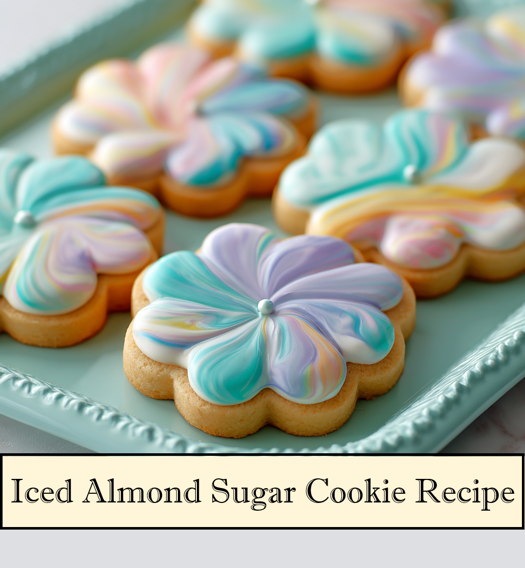 Amazing Almond Sugar Cookie Recipe - Marbled Icing - Printable Download