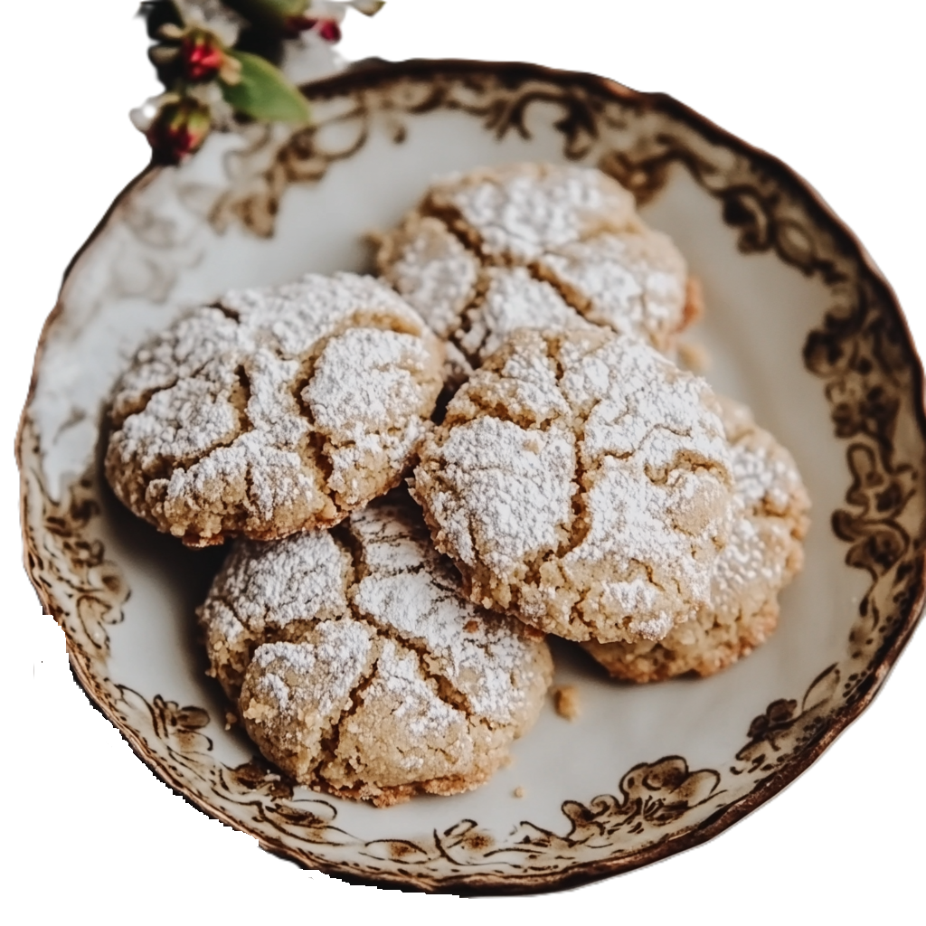 a plate of homemade peanut butter crinkle cookies