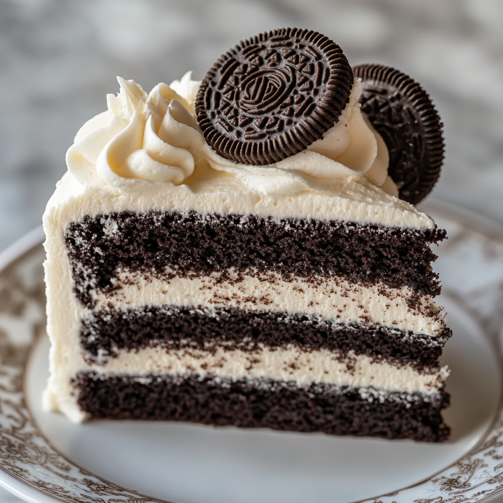 Oreo Cloud Cake Recipe – Black and White Chocolate Layer Cake | Printable PDF