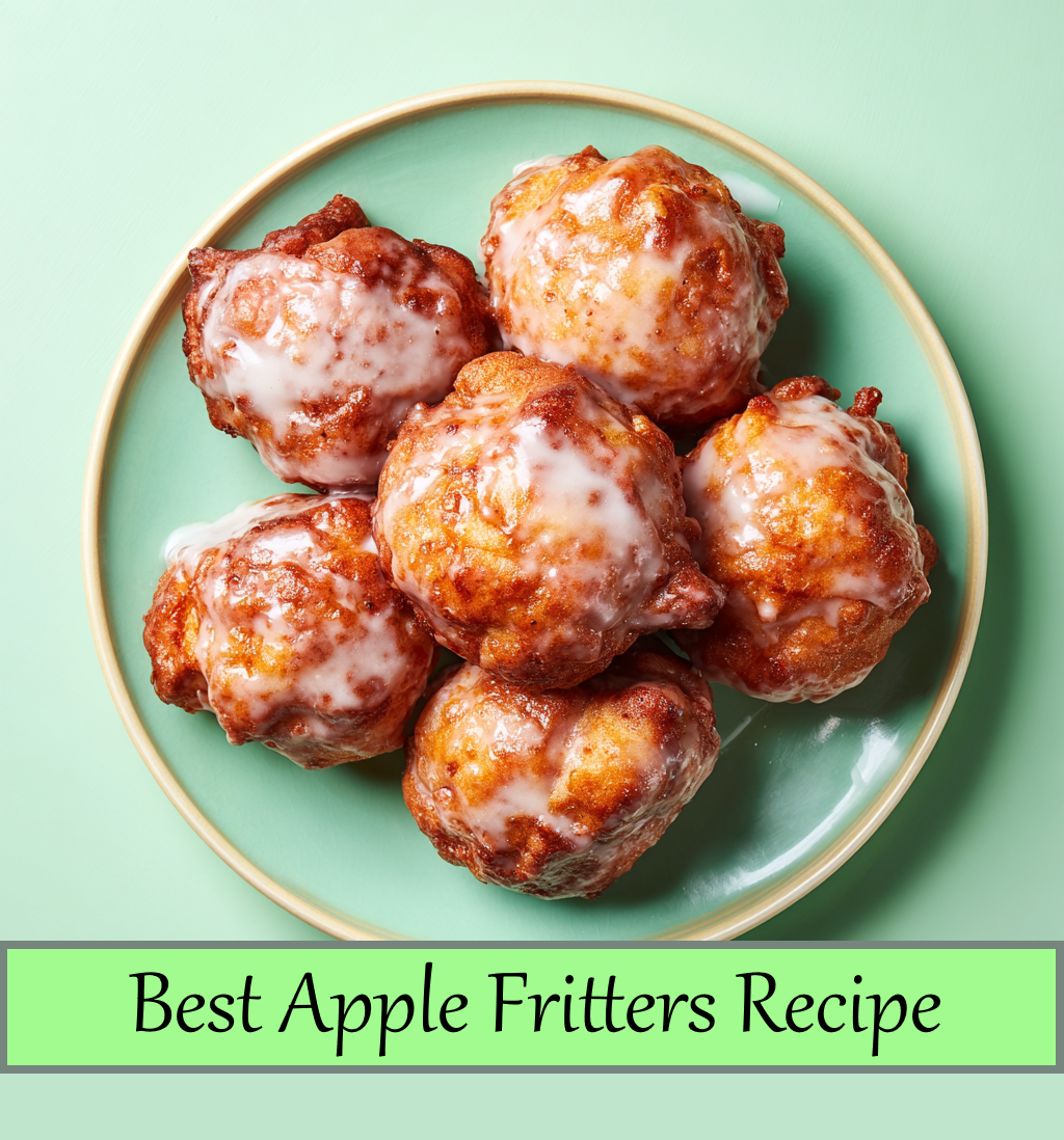 homemade apple fritters on a green plate