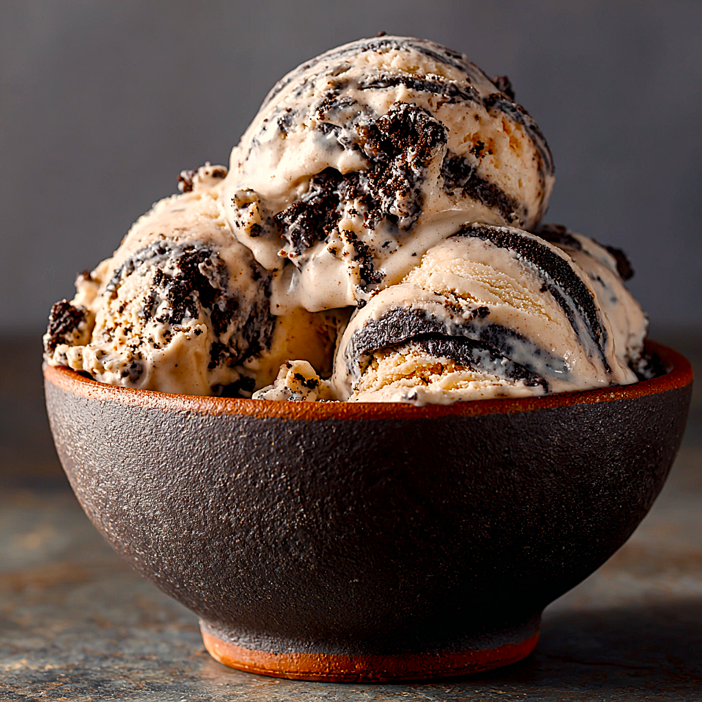 mud pie ice cream with coffee and chocolate swirl