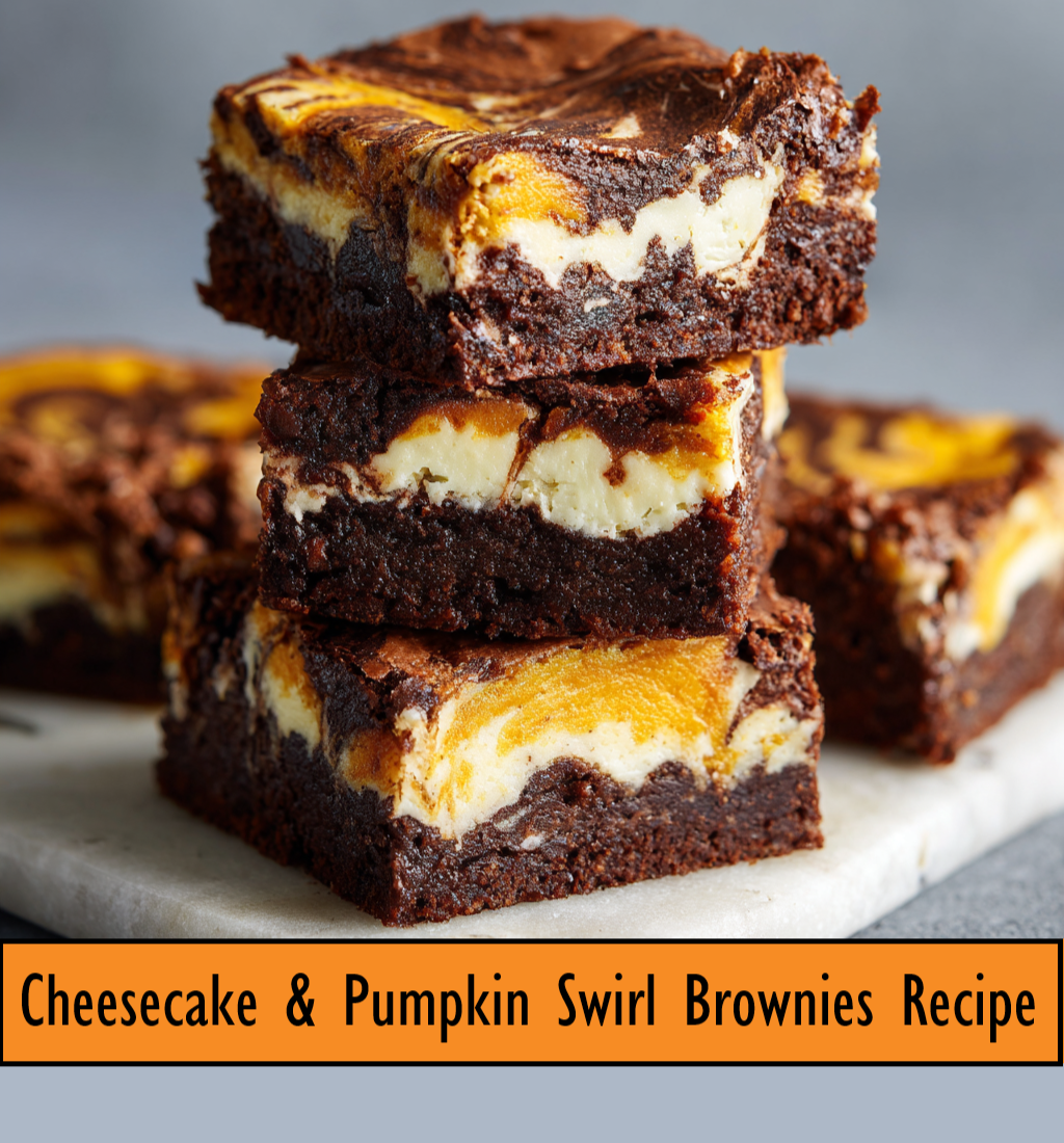 Pumpkin Cream Cheese and Chocolate Brownies – Printable Recipe PDF