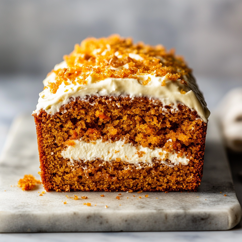 Stuffed Carrot Cake Loaf with Cheesecake Filling – Printable Recipe (Instant Download PDF)