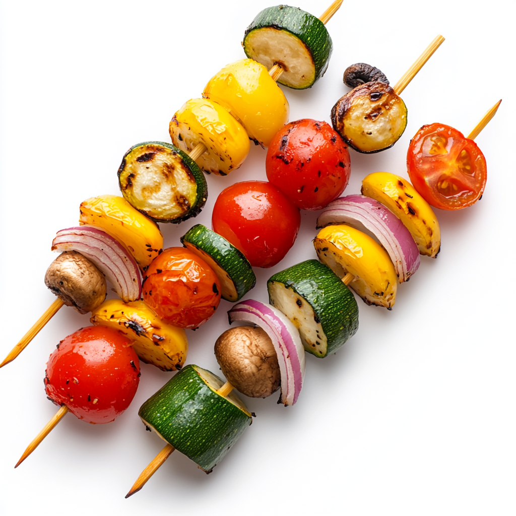 bright colored veggie kabobs make a perfect weeknight side dish