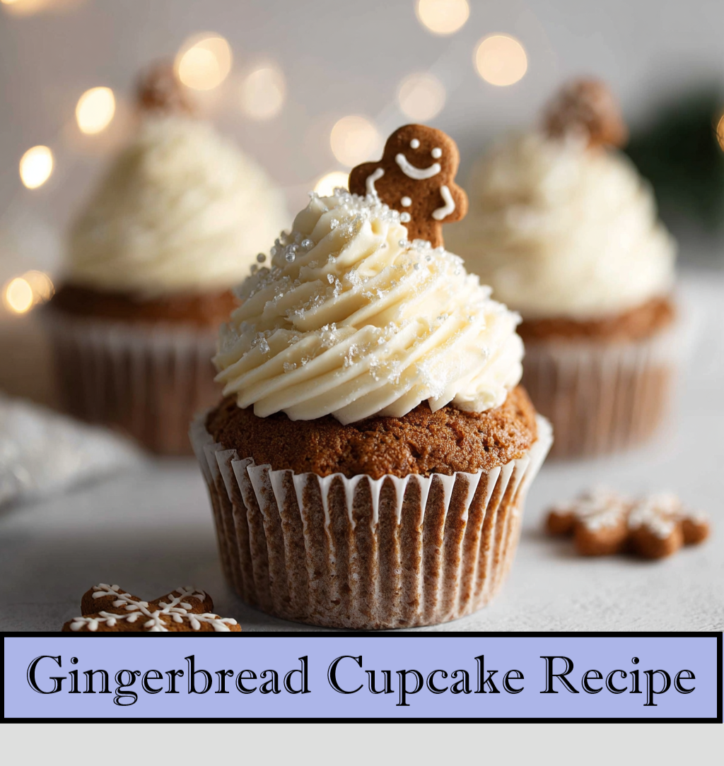 Gingerbread Cupcakes Recipe with Gingerbread Frosting | PDF Printable Download