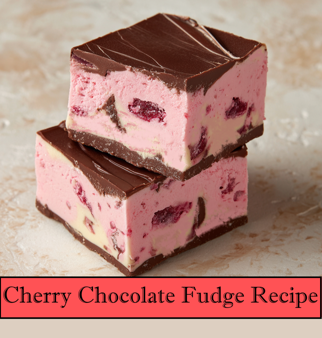 Cherry Chocolate Fudge RECIPE, Homemade Candy – Printable Recipe Download