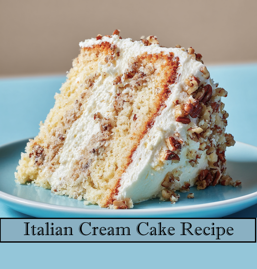 Italian Cream Cake Recipe with Pecans and Coconut - Download Printable PDF