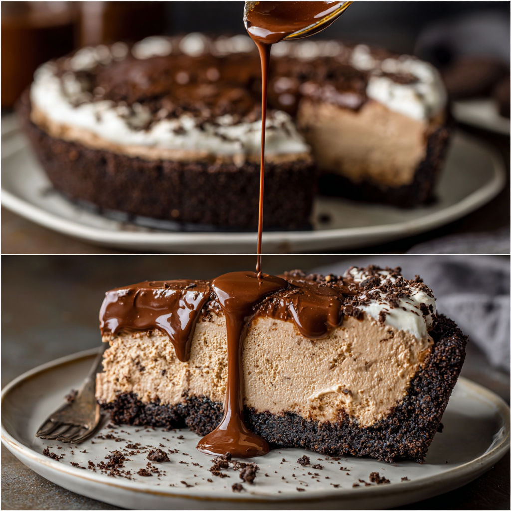 Frozen Mississippi Mud Pie Recipe | No-Churn Coffee Ice Cream & Ganache | Printable PDF